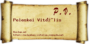 Peleskei Vitális névjegykártya